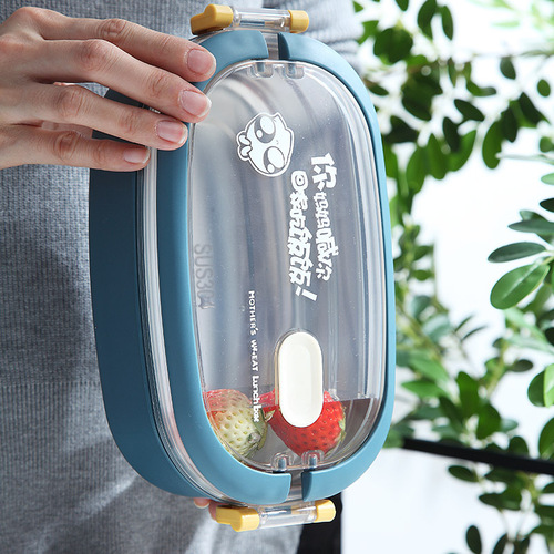 Stainless steel student fruit lunch box, multi-layer lunch box, sealed lunch box, microwaveable, fresh-keeping, heatable lunch box