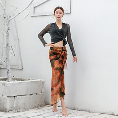 Honghua 2020 autumn and winter new style belly dance practice clothing clothing dance performance skirt women's suit top with hip scarf