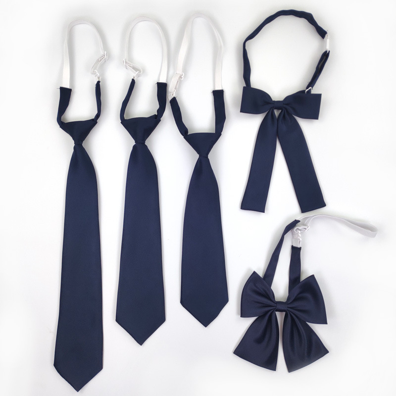 Tie Solid Color Satin Plain Navy Blue Small Tie Bow Women's Bow Tie Set Uniform School Uniform Decorative Accessories Tie Solid Color Satin Plain Navy Blue Small Tie Bow Women's Bow Tie Set Uniform School Uniform Decorative Accessories