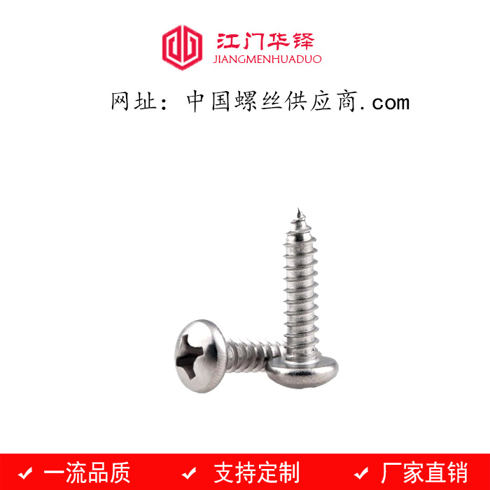 201不锈钢 盘头/圆头十字自攻螺丝螺钉跨境外贸自攻钉 M3.5*8-40