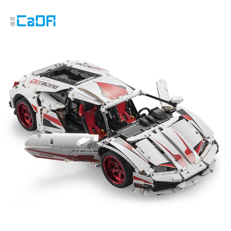 Coche de Juguete Educativo de Ensamblaje Modelo Lamborghini de la Serie Double Eagle Racing para Niños C61016-8, Bloques de Construcción Eléctricos