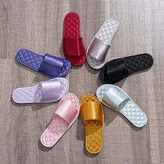 Red New Year home slippers for women in the year of birth, satin tpr bottom wedding slippers, couples large size DIY