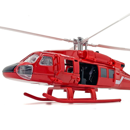 Black Hawk Helicopter Model Fire Helicopter Alloy Opening Door with Sound and Light Chenghai Model Ornaments Wholesale