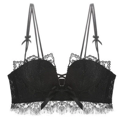 Wireless Lace Bra Set, Supportive Non-Wired Design, Beautiful Back, Sizes 32–38 (AB), Single or Set