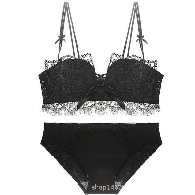 Wireless Lace Bra Set, Supportive Non-Wired Design, Beautiful Back, Sizes 32–38 (AB), Single or Set