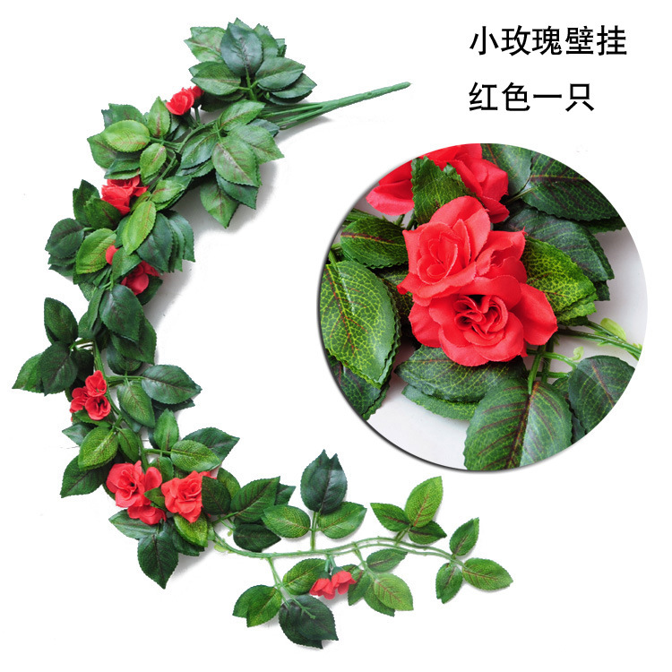 Flor artificial flor Rosa vid pared colgante cesta salón balcón decoración del hogar flor
