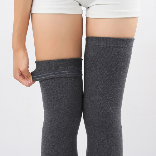 Autumn and winter cashmere women's and men's extended thick knee protection anti-slip over-the-knee socks wool warm and cold protection leg protection calf