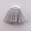 Spring versatile small and medium -sized short skirt girl net yarn skirts beaded children's skirt fluffy bottom skirt four seasons