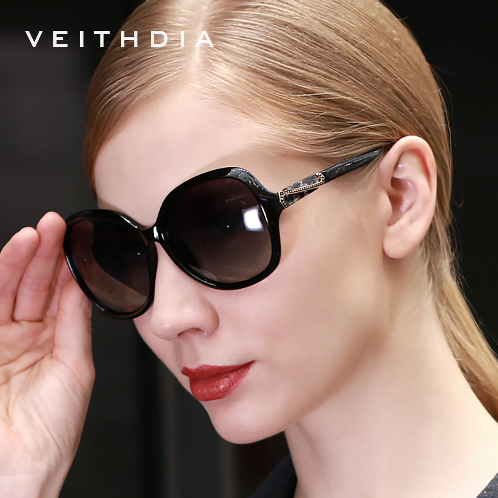 Gafas de sol polarizadas a prueba de UV de las mujeres gafas de sol redondas del conductor 3023