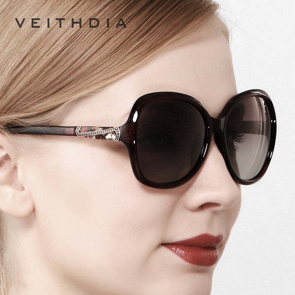 Gafas de sol polarizadas a prueba de UV de las mujeres gafas de sol redondas del conductor 3023