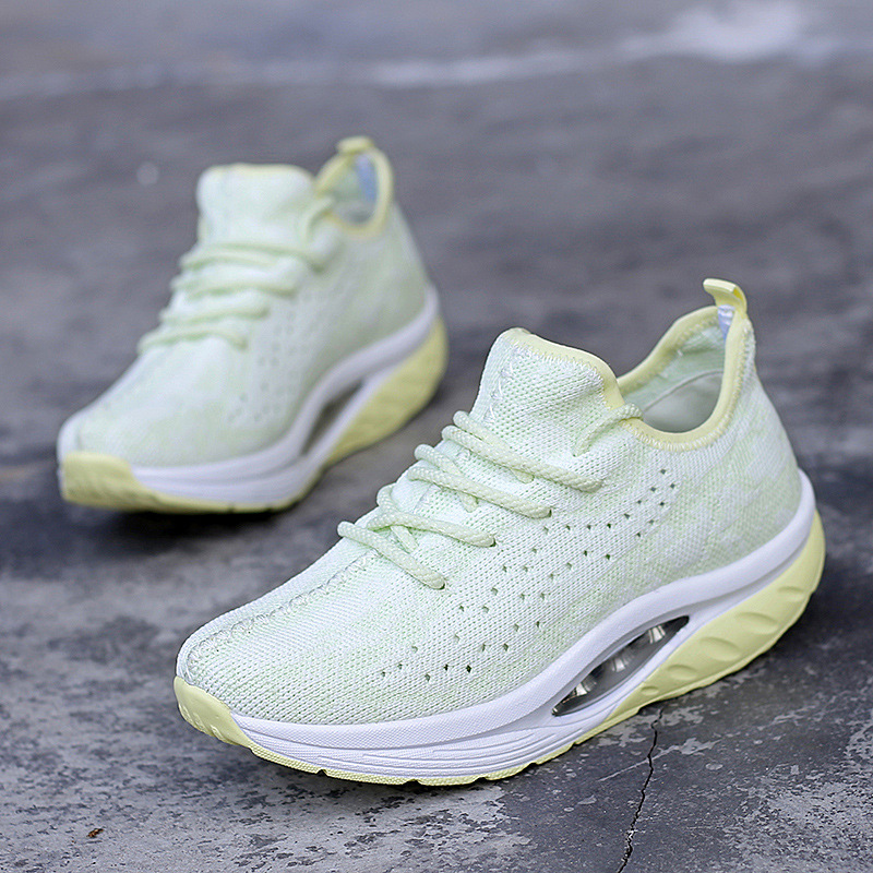 Cross-border large size women's shoes 35-42 sports leisure air cushion women's shoes breathable fly woven women's dance shoes Sports women's shoes