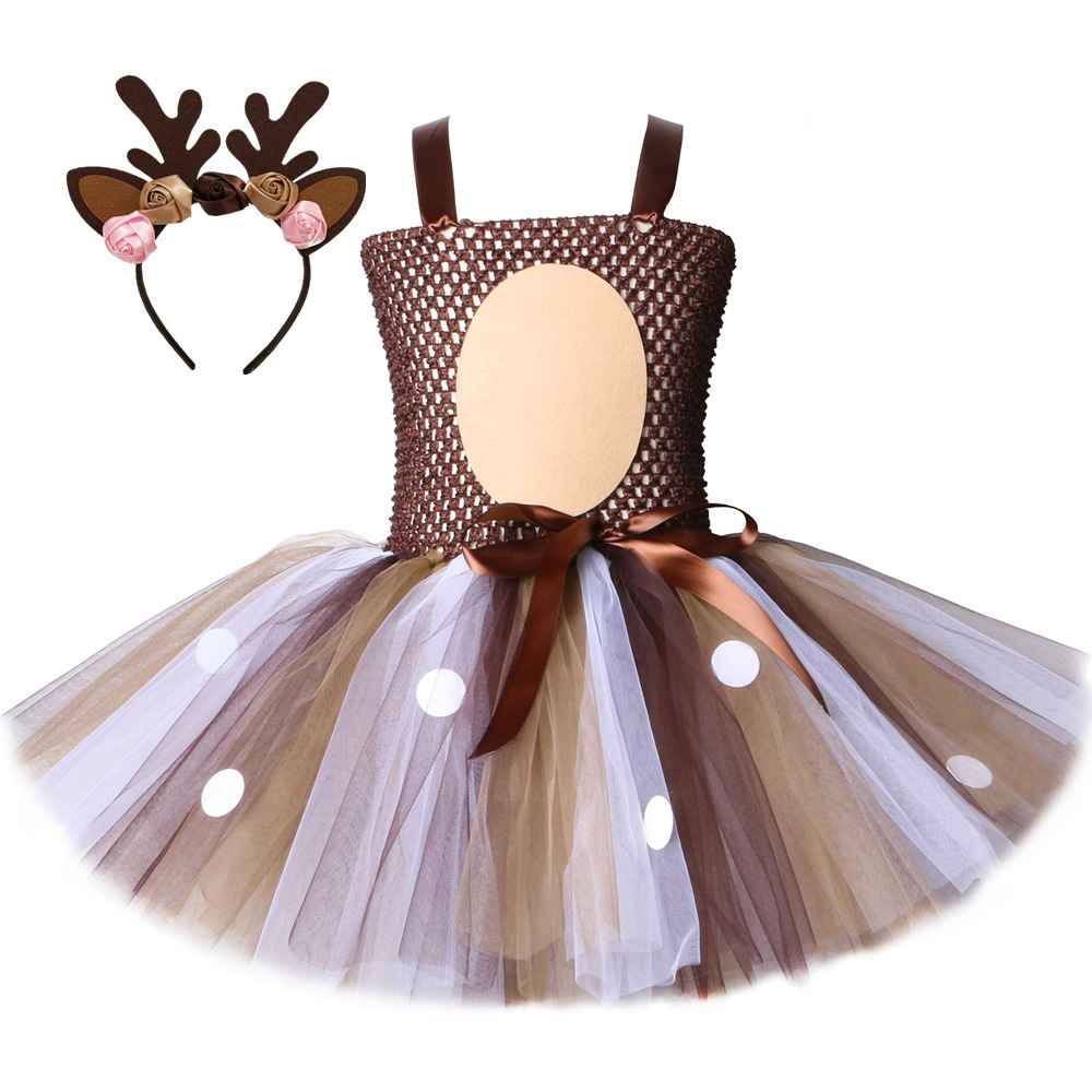 Niños de Navidad ELK vestido libre diadema niñas traje falda de malla princesa pettiskirt Comercio exterior princesa vestido