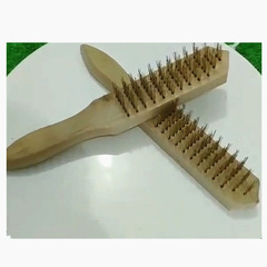 【Supply】Wood-handled wire brush, metal surface cleaning brush, paint removal and rust removal brush, industrial brush, cleaning brush