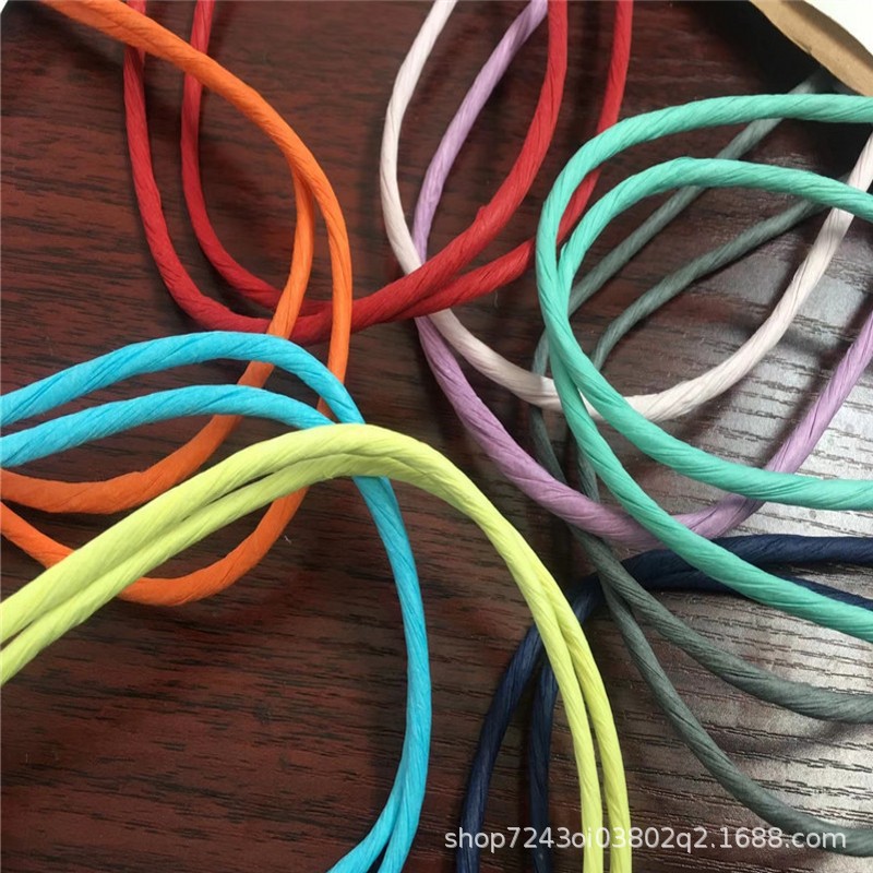 工厂有多种批发绳子 大小规格彩色牛皮纸包芯圆纸绳