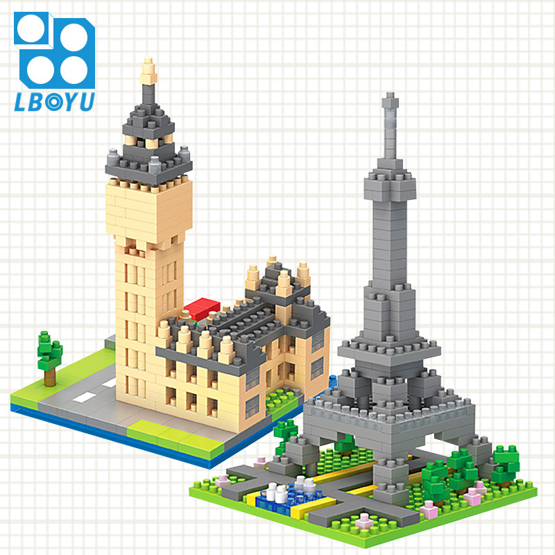 Lepuyu Building Iron Tower Taj Mahal Kidsren's Educational Assembly Insert Toy Gift Micro Small Particle Diamond Building Blocks