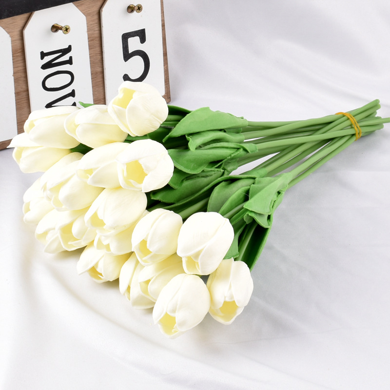 Mini PU Tulipán flor artificial ramo de la boda flor artificial decoración del hogar fotografía transfronteriza flor artificial al por mayor