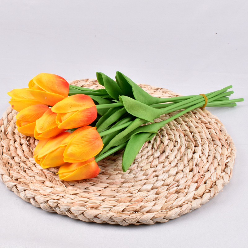 Mini PU Tulipán flor artificial ramo de la boda flor artificial decoración del hogar fotografía transfronteriza flor artificial al por mayor