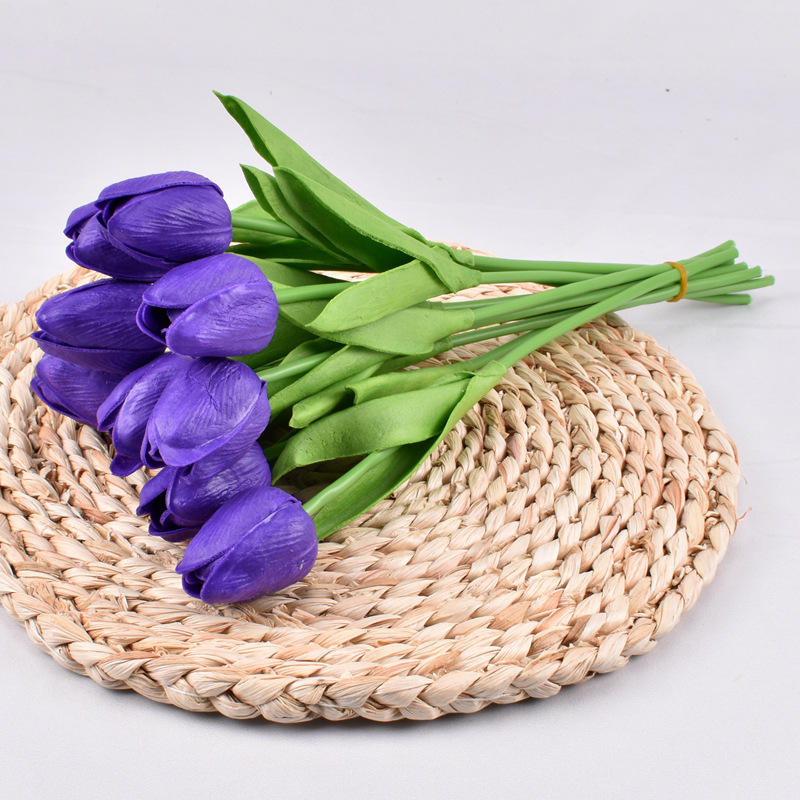 Mini PU Tulipán flor artificial ramo de la boda flor artificial decoración del hogar fotografía transfronteriza flor artificial al por mayor