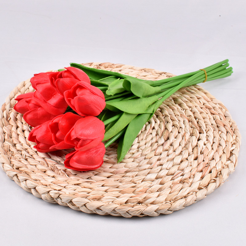 Mini PU Tulipán flor artificial ramo de la boda flor artificial decoración del hogar fotografía transfronteriza flor artificial al por mayor