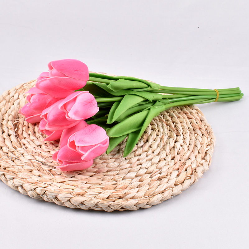 Mini PU Tulipán flor artificial ramo de la boda flor artificial decoración del hogar fotografía transfronteriza flor artificial al por mayor