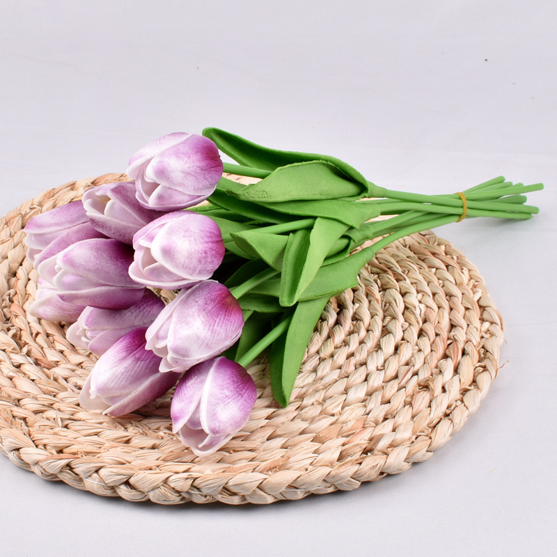 Mini PU Tulipán flor artificial ramo de la boda flor artificial decoración del hogar fotografía transfronteriza flor artificial al por mayor