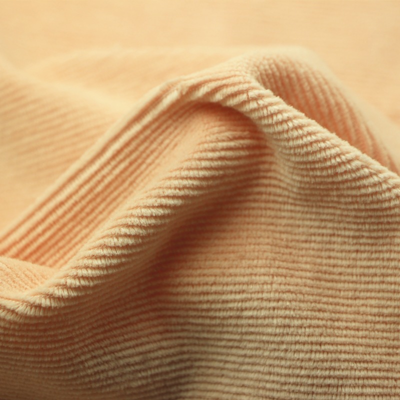 针织纬编2x2灯芯绒弹力坑条绒棉涤CVC氨纶抽条天鹅绒夹克裤子面料