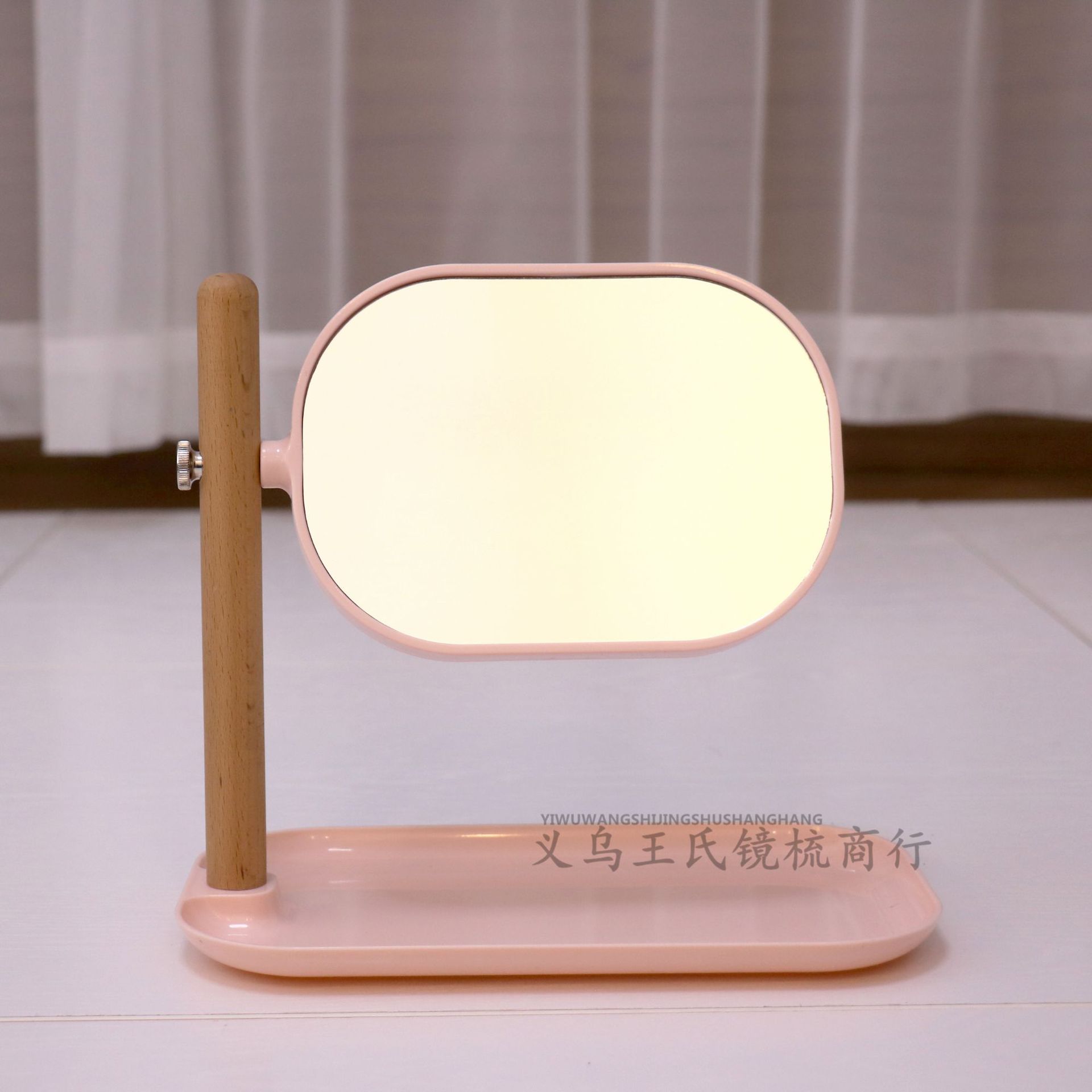 メーカー現物式化粧鏡シンプル寝室デスクトップ収納鏡両面携帯回転可能学生化粧鏡