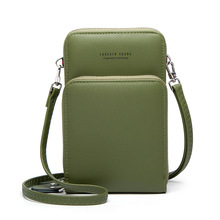 时尚三层拉链手机包单肩斜挎特价女士大容量零钱包硬币包卡包H187