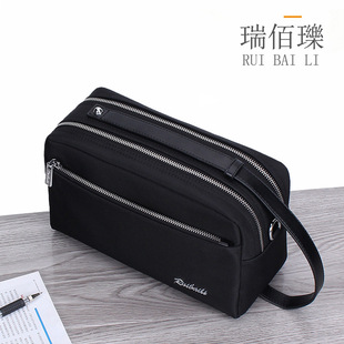 Cross-border new men's business handbag double zipper small backpack waterproof small portable briefcase cross-border a generation of hair