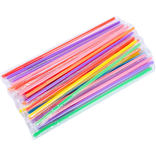 Wholesale disposable artistic straws, colorful curved juice straws, plastic straws, 100 pieces per pack
