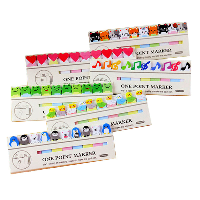 Asiento de fila mini flor gato nota adhesiva lindo gato negro de dibujos animados nota adhesiva creativa de forma especial tira de nota fresca Etiqueta de índice