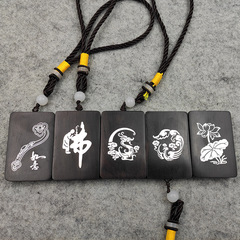 黑檀木鑲銀荷花掛件鑲嵌龍鳳國風掛飾無事牌嵌銀貝殼吊飾掛牌批發