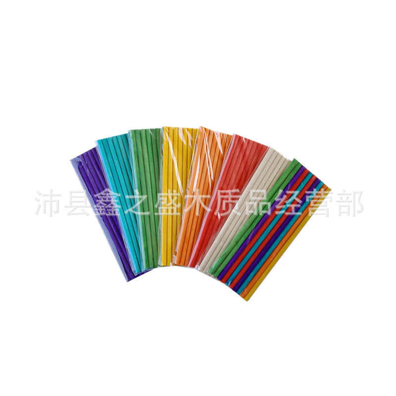 Color primary color round wooden stick ice cream stick creative diy handmade toy model material small wooden stick wholesale Color primary color round wooden stick ice cream stick creative diy handmade toy model material small wooden stick wholesale