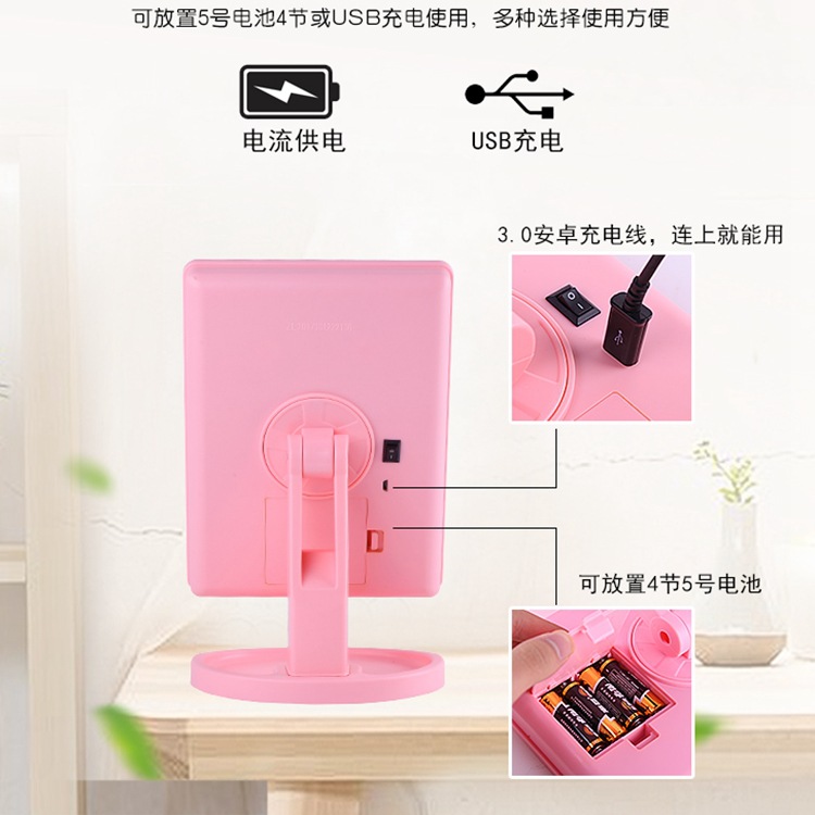 LED espejo de maquillaje escritorio inteligente pantalla táctil belleza peine espejo relleno luz tocador estudiante espejo gran cantidad descuento