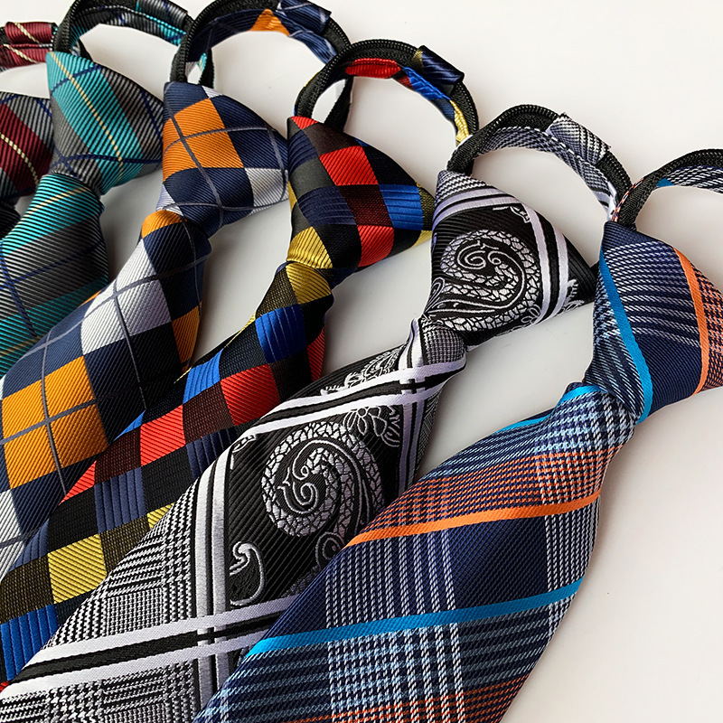 Zipper lazy tie easy pull polyester jacquard fabric suit with clothing manufacturers in stock wholesale Zipper lazy tie easy pull polyester jacquard fabric suit with clothing manufacturers in stock wholesale