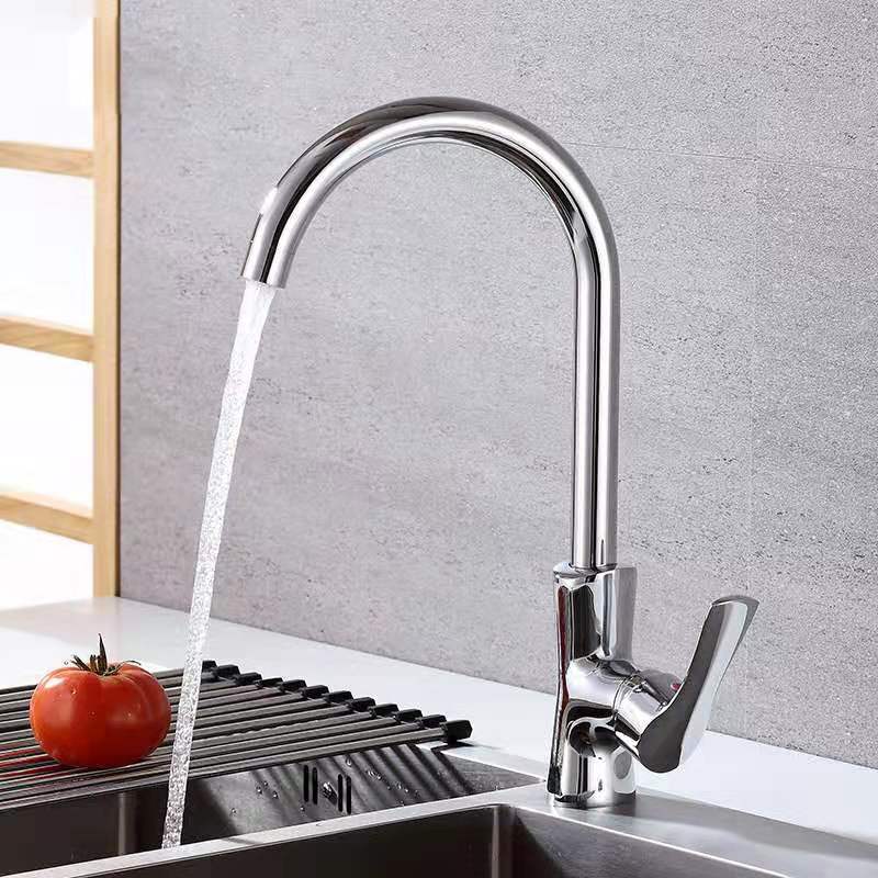 Household Faucet with Hot and Cold Water, Ceramic Valve Core, Thickened Brass Body, Electroplated Kitchen Sink Faucet Household Faucet with Hot and Cold Water, Ceramic Valve Core, Thickened Brass Body, Electroplated Kitchen Sink Faucet