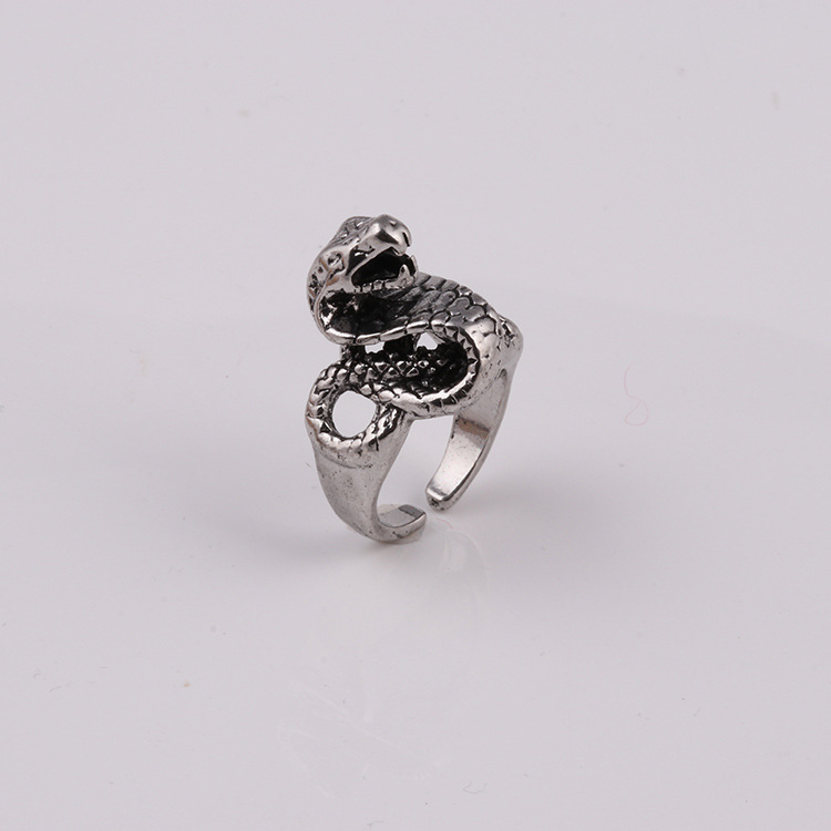 Domineering Personalized Cobra Ring Wholesale Men's Alloy Ring Gothic Non-Mainstream Punk Jewelry