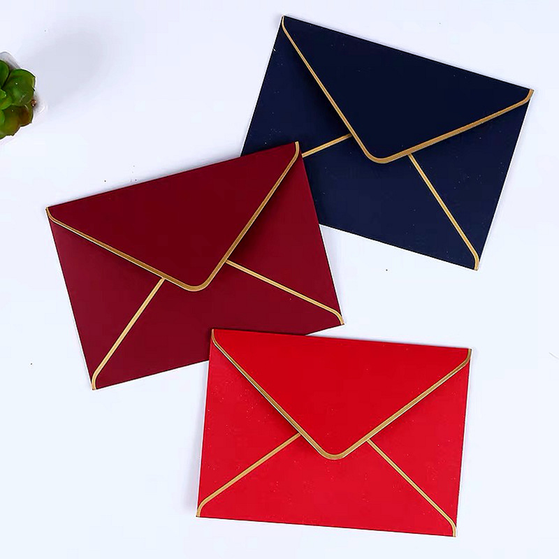 复古烫金信封信纸彩色西式信封定做商务邀请函请柬特种纸logo