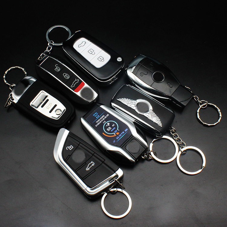 Creative car key pendant rechargeable inflatable metal lighter personality fashion funny cool gift wholesale delivery Creative car key pendant rechargeable inflatable metal lighter personality fashion funny cool gift wholesale delivery