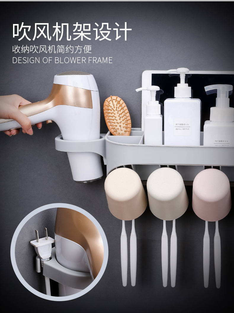 Portacepillos de dientes de bambú inclinado, organizador multifuncional de baño para cepillos y pasta dental