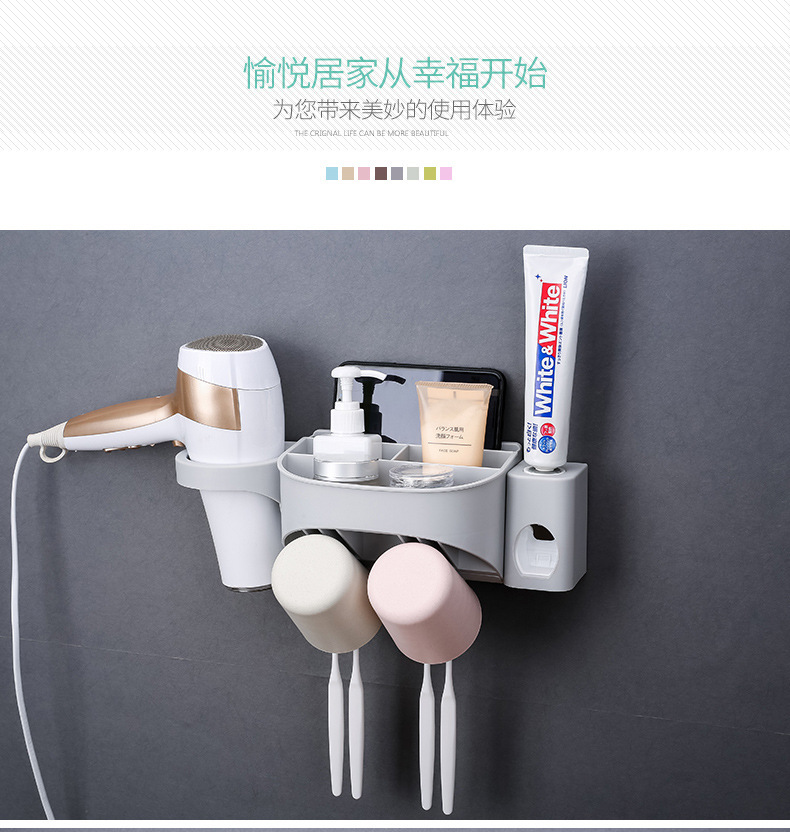 Portacepillos de dientes de bambú inclinado, organizador multifuncional de baño para cepillos y pasta dental