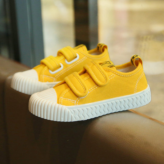 Children's Canvas Shoes 2023 Spring New Men's and Women's Casual Biscuit Shoes Velcro Soft Sole Children's Shoes Student White Shoes