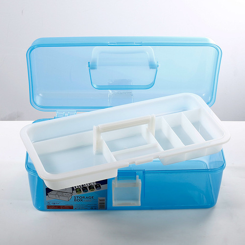Art painting toolbox Plastic transparent hand-portable folding storage gouache watercolor paint multi-function toolbox
