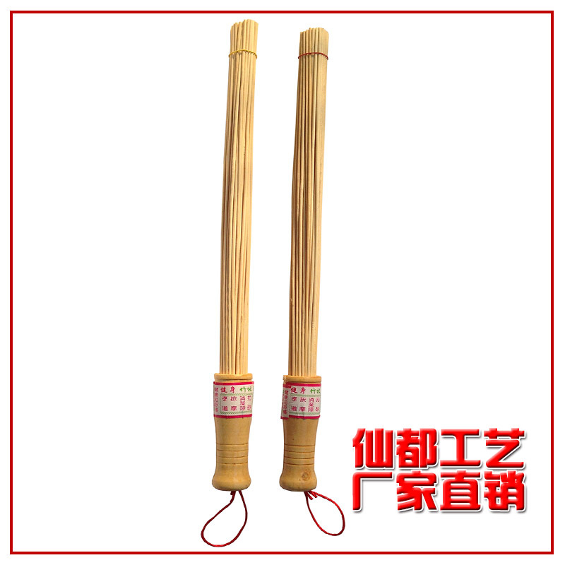 Fuente de la fábrica bambú madera música antigua masaje martillo de la aptitud del martillo Meridian raqueta palo de bambú raspado palo pequeño tamaño fila palo de arena masaje