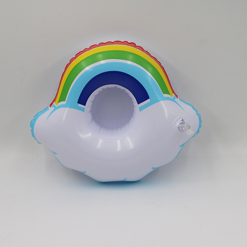 Spot wholesale inflatable clouds rainbow coasters water floating beverage cup holder fashion beach supplies