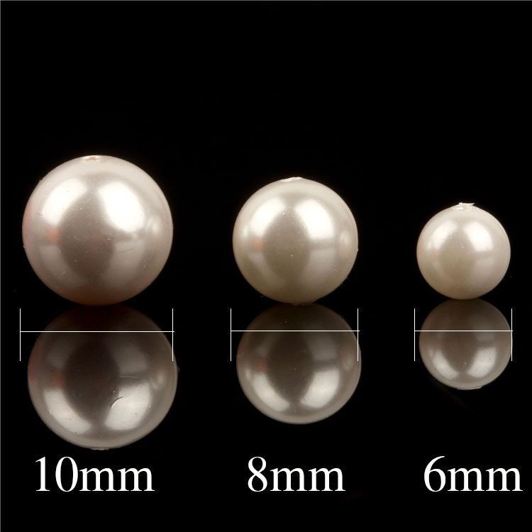 Deep sea shell powder pearl white round shell beads 6-10mm loose beads beaded direct bracelet necklace with beads