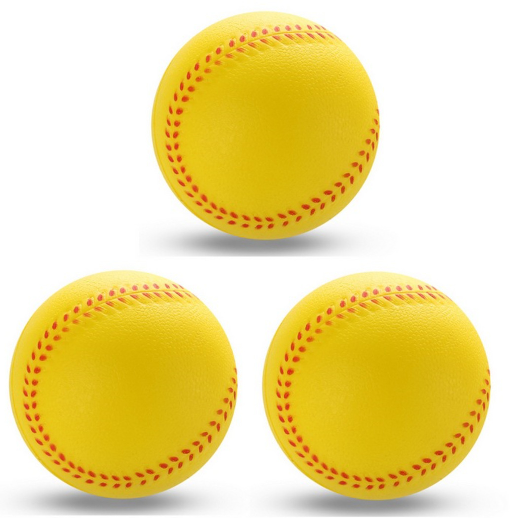Un gran número de en stock de béisbol suave de LA PU de espuma de esponja sólida pelota elástica de béisbol de LA PU Espuma de softbol estudiante de béisbol