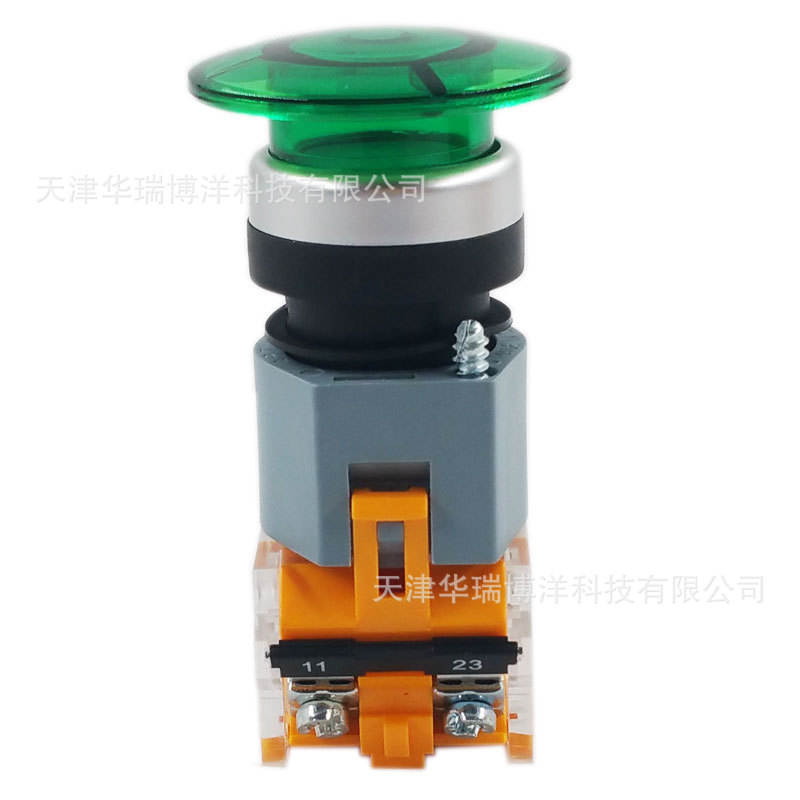 西门子/APT蘑菇头按钮LA39-B2-11M/G-GT绿色1开1闭1NO+1NC按钮