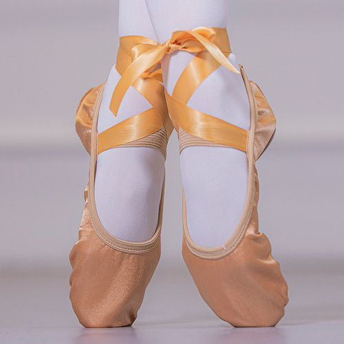 Satin ribbon dance shoes for adults and children, soft-soled women's yoga shoes, belly ballet shoes, cat claw shoes