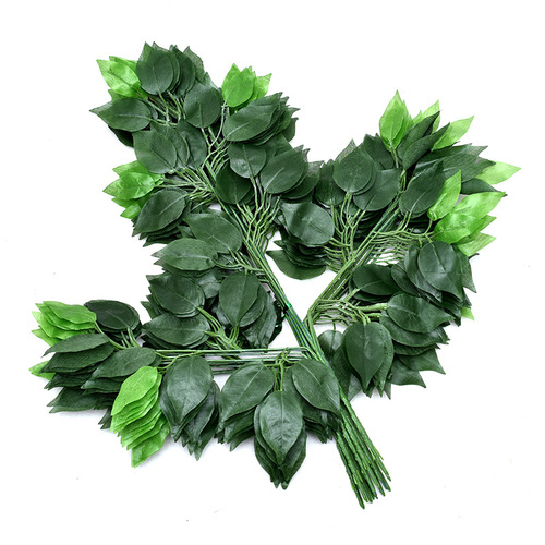 Simulated banyan tree red maple leaf engineering decorative fake branches shape green plant leaves plastic ginkgo leaves banyan branches